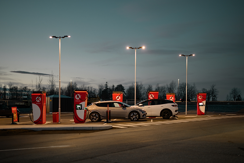 Picture of charging site with cars charging 