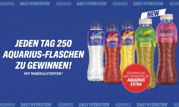 Jeden Tag 250 Aquarius Flaschen zu gewinnen! (mit mineralstoffen)