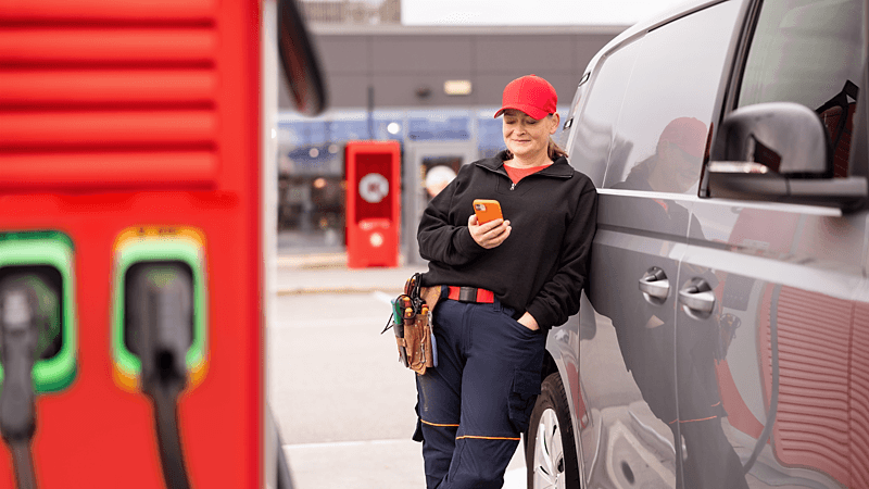 picture of woman charging 