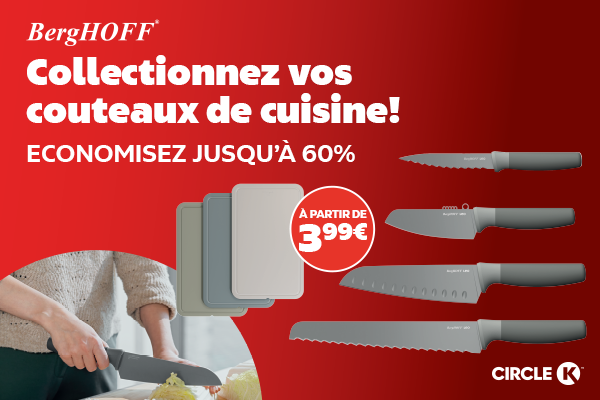 Collectionnez vos couteaux de cuisine ! Economisez jusqu'à 60%
